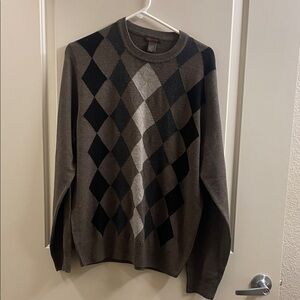 Dockers Men's Argyle Crewneck Sweater - Black, Brown, Gray